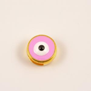 Gold Plated Eye Pink Enamel
