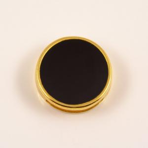 Gold Plated Item Black Enamel 1.3cm