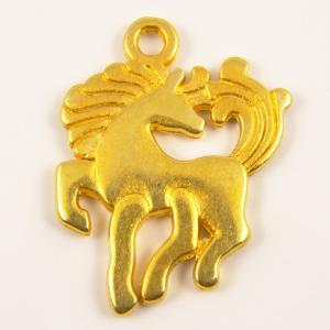 Gold Plated Metal Horse (2.4x2cm)