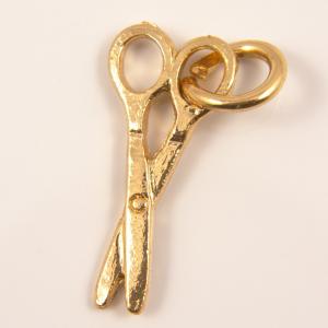 Gold Plated Metal Scissors (2.1x0.9cm)