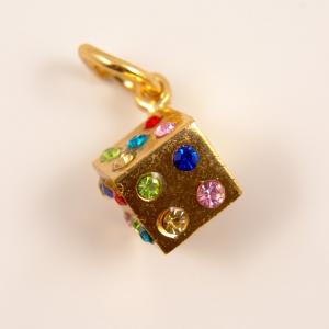 Gold Plated Metal Dice (1.8x0.8cm)