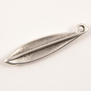 Metal "Feather" Silver (2.2x0.5cm)