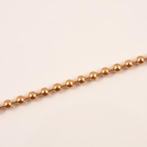 Metal Chain Spheres Pink Gold 2mm