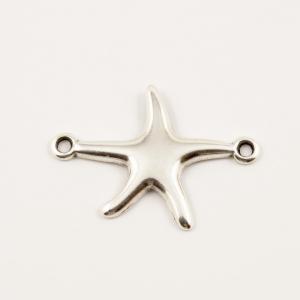 Metal Starfish Silver (2.7x1.9cm)