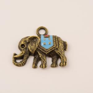 Μπρούτζινος Ελέφαντας Σμάλτο (2.4x2cm)