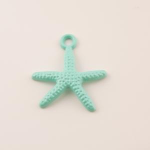 Metal Starfish Bright Green (2.2x1.8cm)