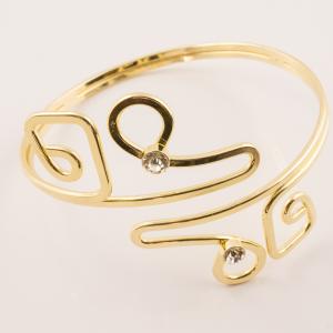 Gold Plated Arm Bracelet "Twists"