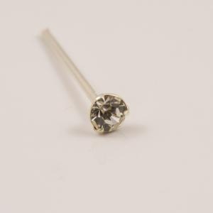 Nose Earring Solitaire Silver 2mm