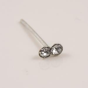 Double Nose Earring Silver 925 Glued