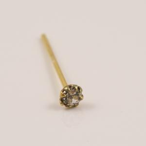 Σκουλαρίκι Μύτης Ασήμι925 Επίχρυσο (2mm)