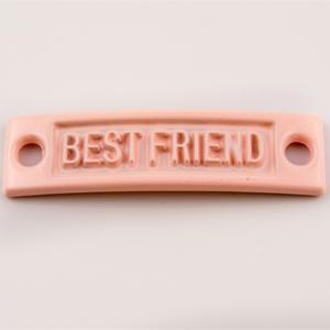 Metal Plate "Best Friend" Pink