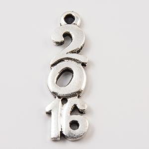 Metal Charm 2016 Silver (3x1cm)