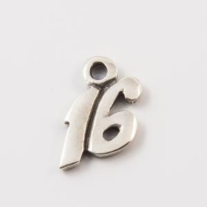 Metal Charm 16 Silver (1.5x0.9cm)