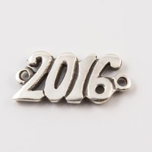 Metal Charm 2016 Silver (2.3x1cm)