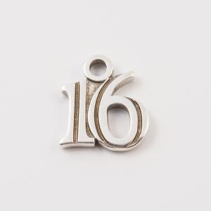 Metal Charm 16 Silver (1.4x1.2cm)