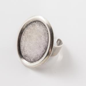 Ring Base Silver Oval 3.1x2.4cm