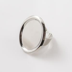 Ring Base Silver Oval 3.2x2.4cm