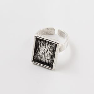Ring Base Silver Rectangular