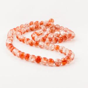 Crystal Crack Beads Orange-Transparent