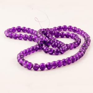 Crystal Crack Beads Purple (8mm)