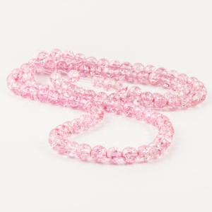 Crystal Crack Beads Pink (8mm)