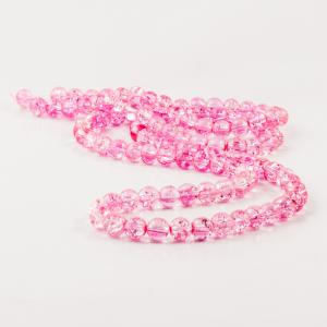 Crystal Crack Beads Bright Pink