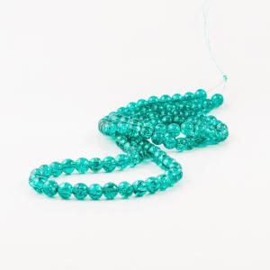 Crystal Crack Beads Teal (8mm)