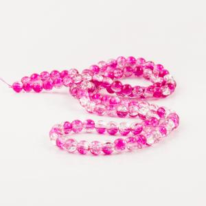 Crystal Crack Beads Fuchsia-Transparent