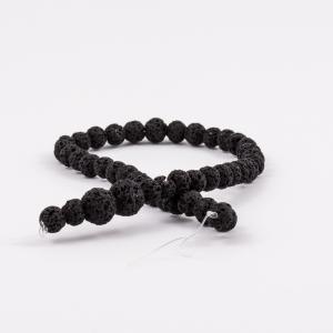 Rows Lava Beads Black (8mm)
