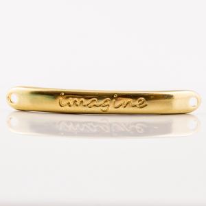 Gold Plated Plate "imagine" (4.4x0.5cm)