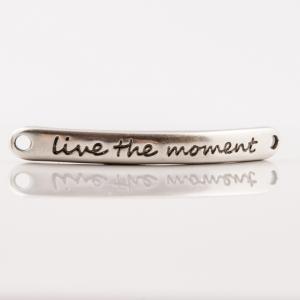 Plate "live the moment" Silver