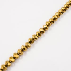 Set Polygonal Beads Gold 8mm