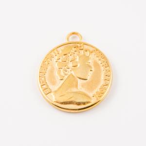 Gold Plated "Coin" (2.4x2.1cm)