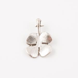 Metal "Four Leaf Clover" Silver 2x1.3cm