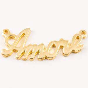 Gold Plated "Amore" (4.3x1.7cm)