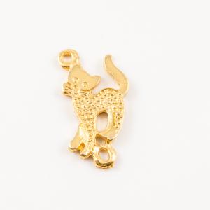 Gold Plated Cat (2.1x1.2cm)