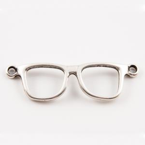 Μεταλλικά "Γυαλιά" Ασημί (3x0.8cm)