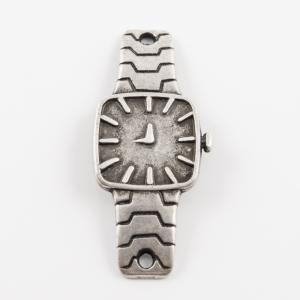 Metal "Watch" Silver (3.5x1.6cm)