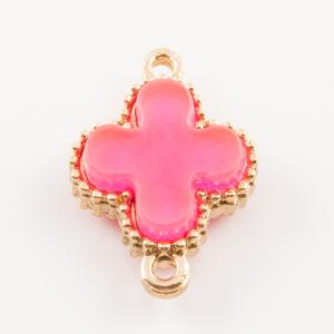 Gold Plated Cross Acrylic Stone Pink