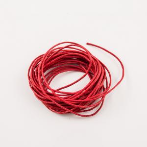 Waxed Cotton Cord Red 1mm