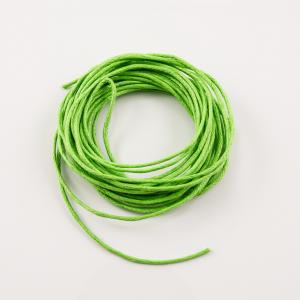 Waxed Cotton Cord Green 1mm
