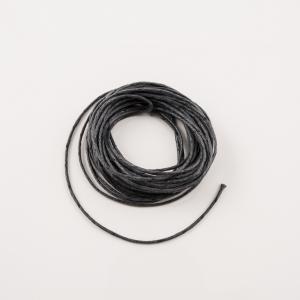 Waxed Cotton Cord Anthracite 1mm