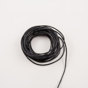 Waxed Cotton Cord Black 1mm
