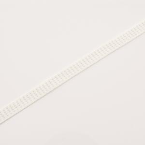 Cotton Ribbon White Perforated 6mm