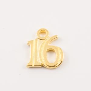 Gold Plated Metal Charm 16 (1.4x1.2cm)