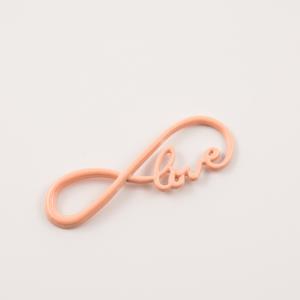 Metal Infinity-love Salmon (3.9x1.3cm)