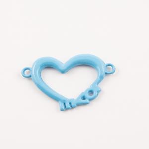 Μεταλλική Καρδιά Μπλε (3.2x2cm)