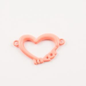Μεταλλική Καρδιά Ροζ (3.2x2cm)