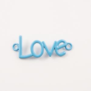Μεταλλικό "Love" Μπλε (4.1x1.6cm)