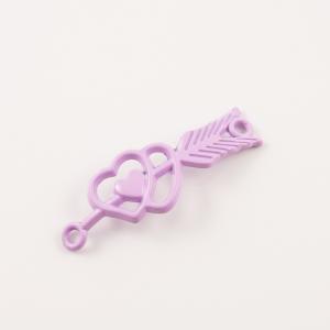 Metal Hearts-Arrow Lilac 3.8x1.3cm